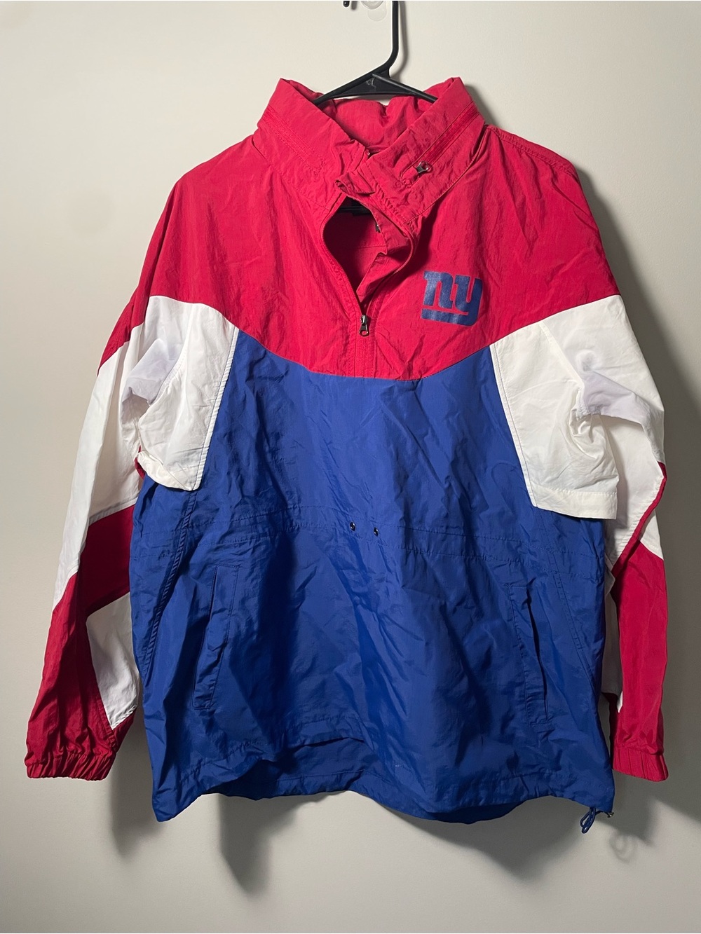New York Giants Red/Blue Pullover Windbreaker Jacket Womens Large